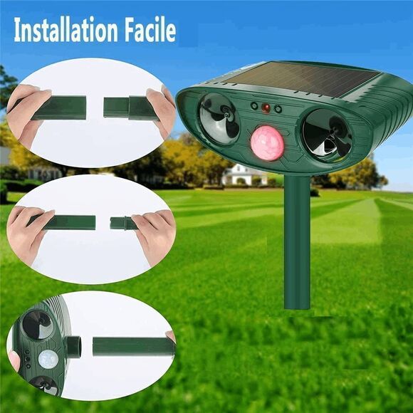 Ultrasonic Solar Power Animal Repellent Dog Car Deer Garden Tool - Picture 6 of 8